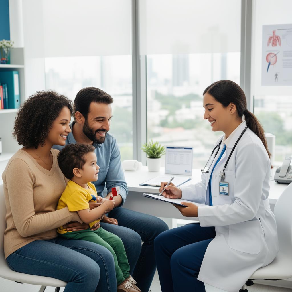 Convênios médicos no Rio de Janeiro: família em atendimento durante cotação de plano de saúde